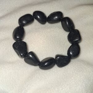 Black Shungite Stone Beaded Bracelet
